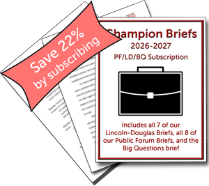 2026-2027 PF/LD Subscription + Big Questions